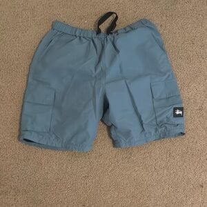 Stussy Blue Cargo Shorts Lightweight Casual
